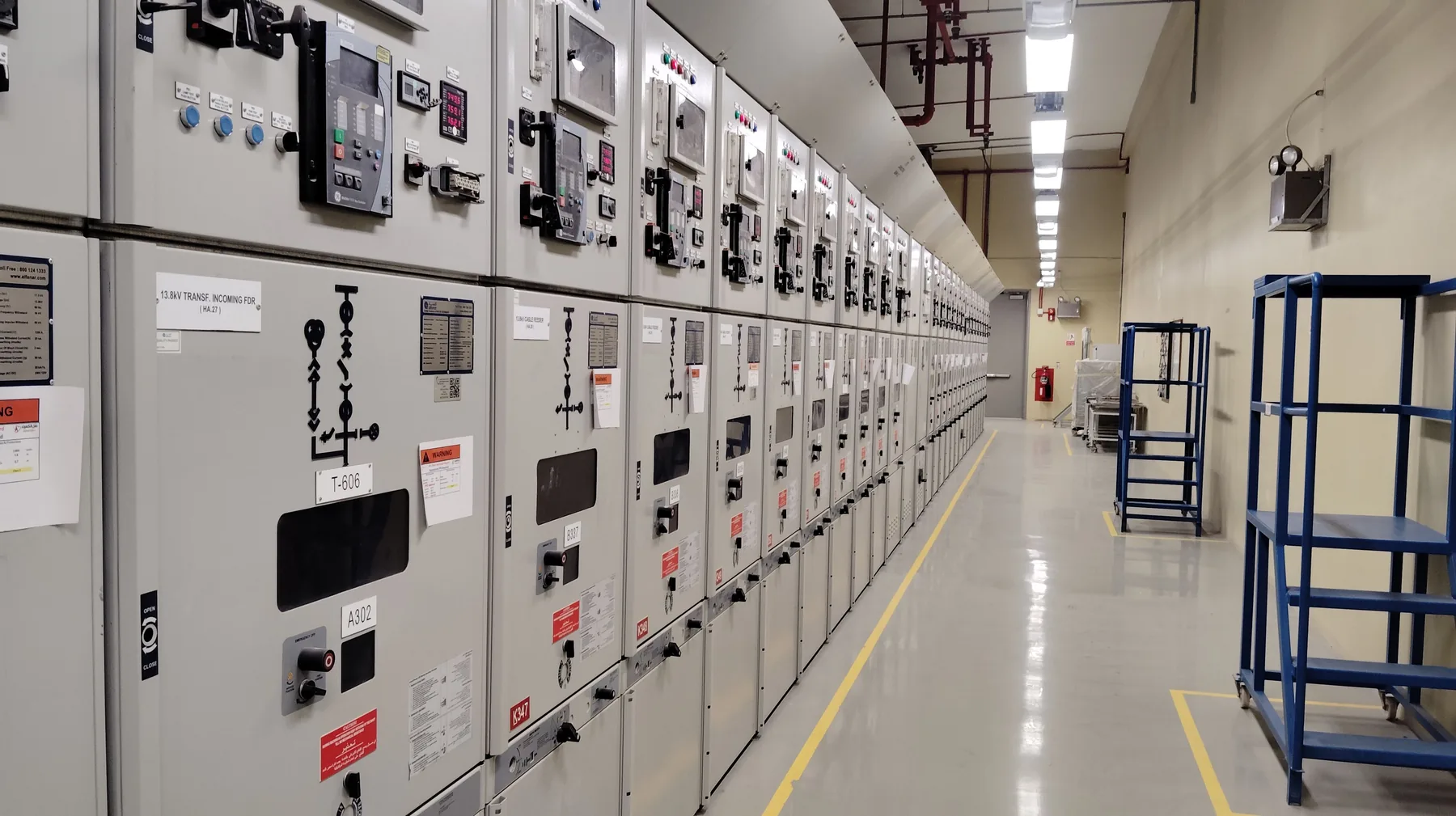 Electrical control room with switchgear