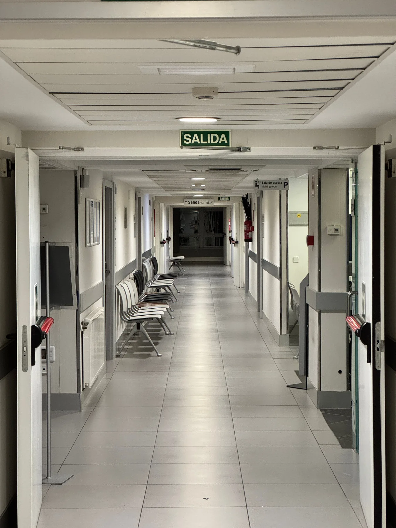 Modern hospital corridor